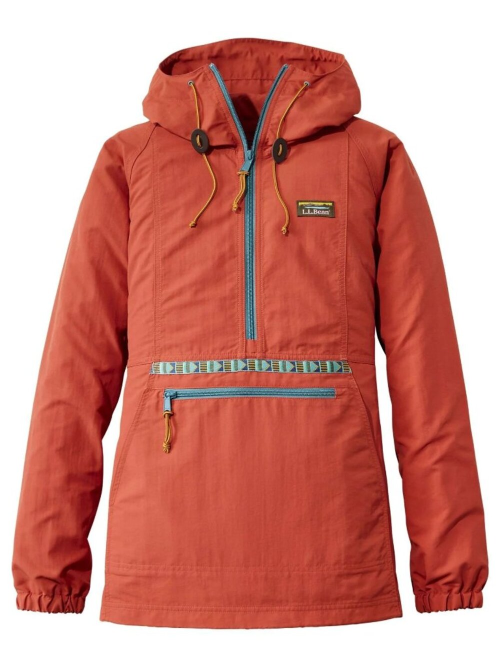 L.L. Bean Mountain Classic Anorak Hooded Orange SpiceWindbreaker Jacket